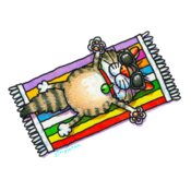 TS CAT ON TOWEL LARGE