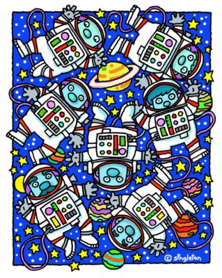 ASTRONAUTS ANS STARS PRINT FILE