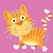 CAT Ginger PRINT FILE Pink BG