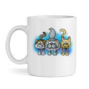 THREE CATS STANDING