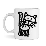 CAT MUG fat black line
