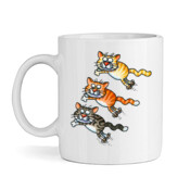 THREE CATS JUMPING